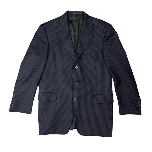 Daniel Cremieux Blazer Mens 42 Navy Pinstripe Classic 3 Button Notch Lapel *READ - Picture 1 of 13